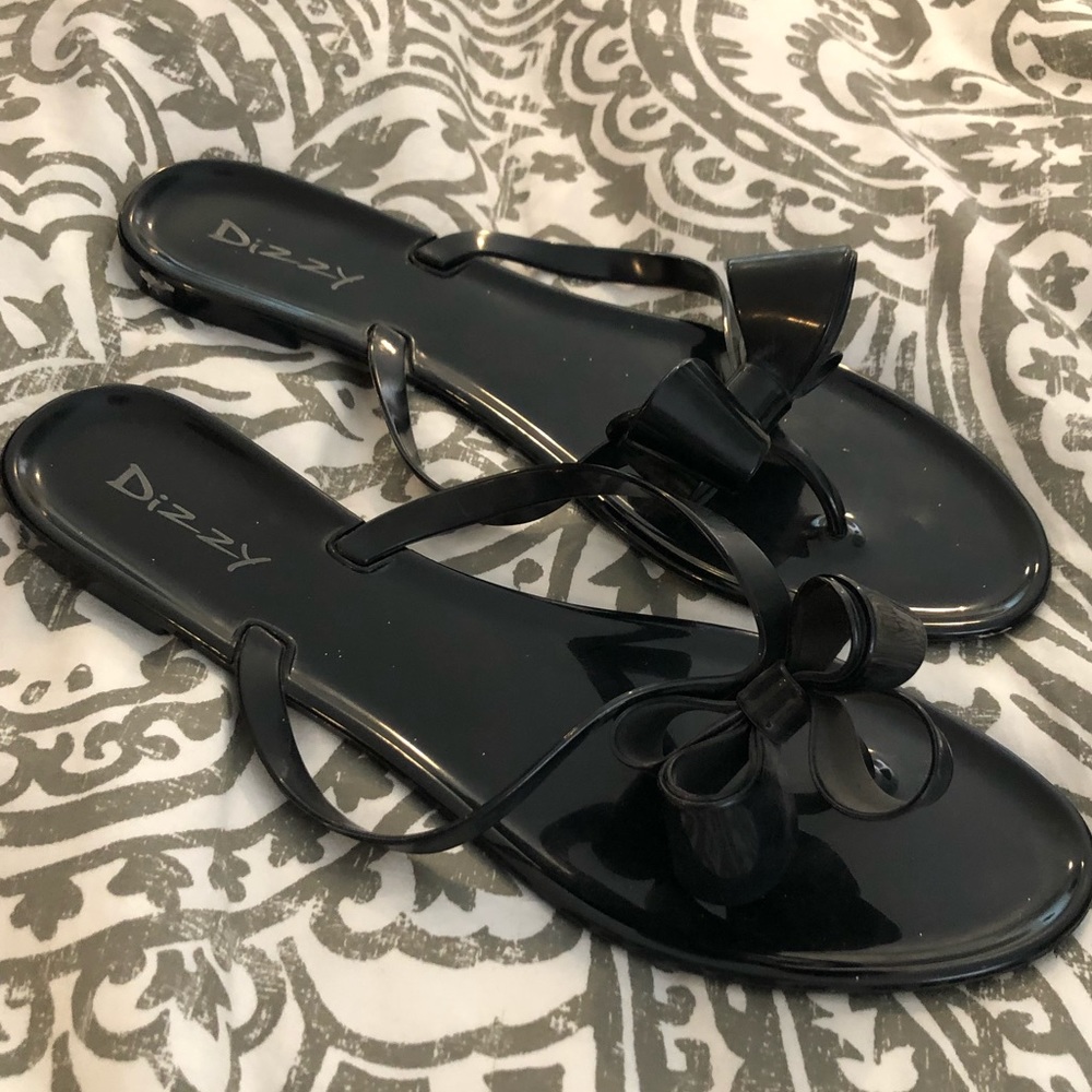 Black bow flip flops size 14 women’s